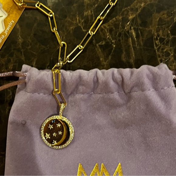 COPY - NEW Melinda Maria Moon Star Diamond Gold Necklace - Picture 2 of 6